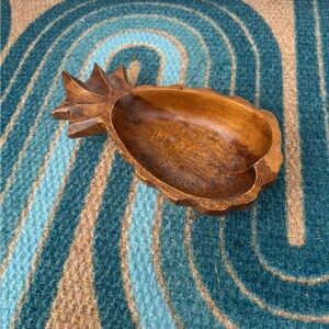 Vintage Monkey Wood Pineapple-Shaped Bowl